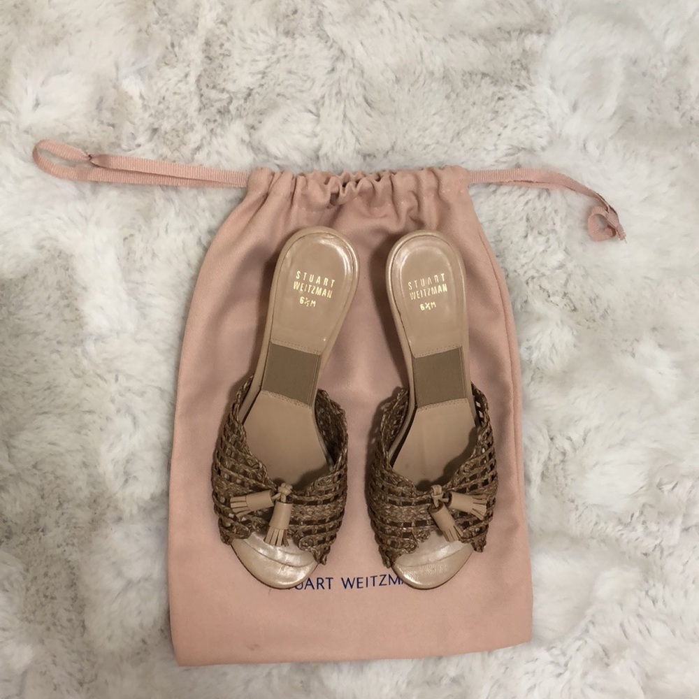 Stringtass Camel Twine Stuart Weitzman Slide Sandals